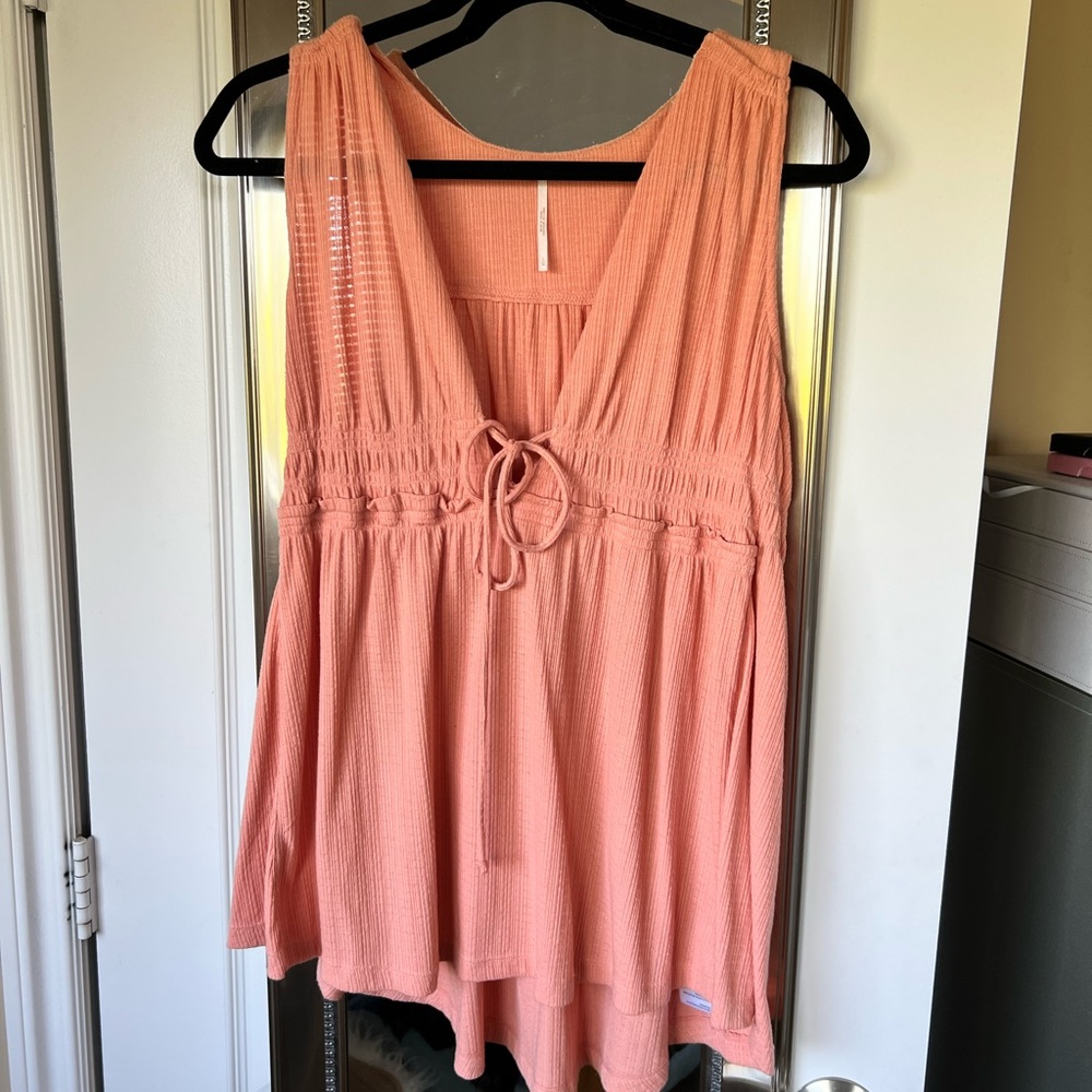 Free People Flirty Tank in Coral